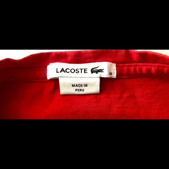 Red Lacoste Women’s long sleeves polo - Picture 5 of 5